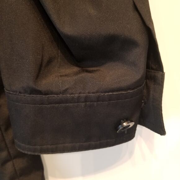 Claiborne Men's Black Rain Coat Pockets Short Comfortable Long Sleeve Size L - Picture 7 of 16